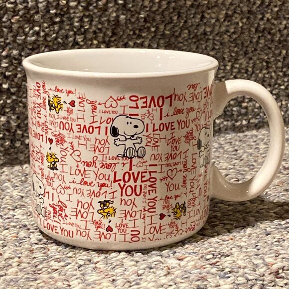 Peanuts Snoopy and Woodstock I Love You Mug Gibson's Large - Picture 1 of 8